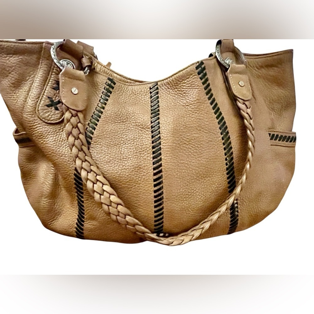 Brighton Mesa Camel Leather Bag with Whipstitching - Picture 5 of 11